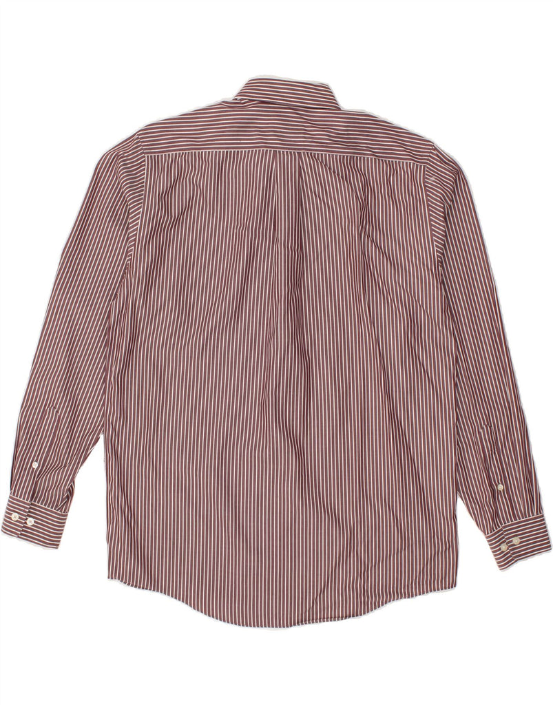 EDDIE BAUER Mens Relaxed Fit Shirt Medium Maroon Striped Cotton | Vintage Eddie Bauer | Thrift | Second-Hand Eddie Bauer | Used Clothing | Messina Hembry 