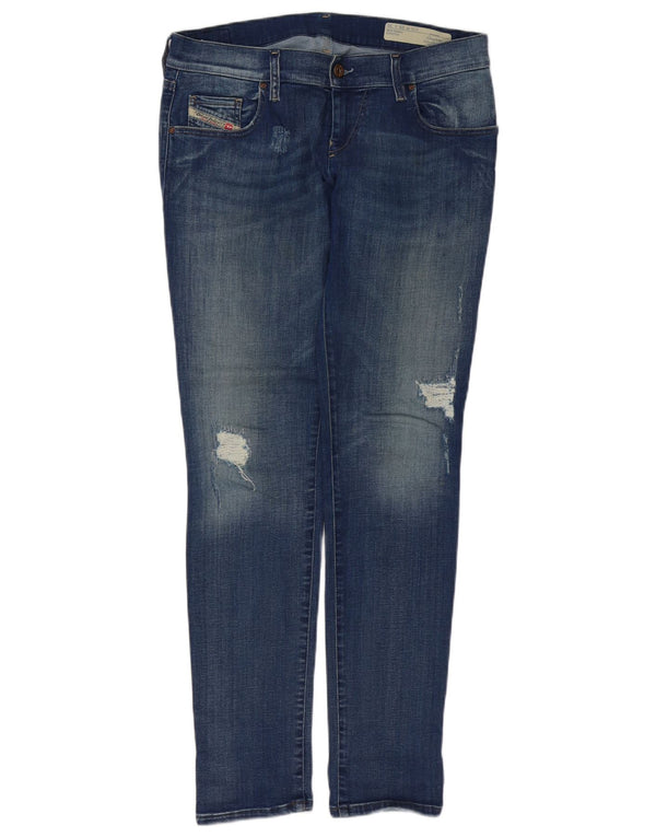 Diesel Womens Grupee Low Waist Super Slim Skinny Jeans W29 L30 Blue Cotton