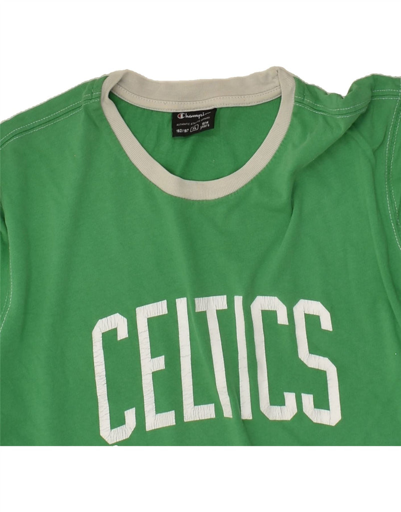 CHAMPION Boys Celtics Graphic T-Shirt Top 13-14 Years XL Green Cotton | Vintage Champion | Thrift | Second-Hand Champion | Used Clothing | Messina Hembry 