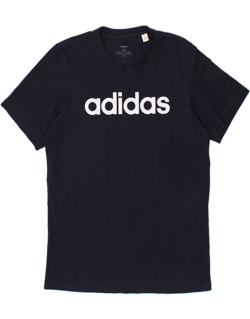 ADIDAS Mens Graphic T-Shirt Top Medium Navy Blue Cotton Vintage Adidas and Second-Hand Adidas from Messina Hembry 