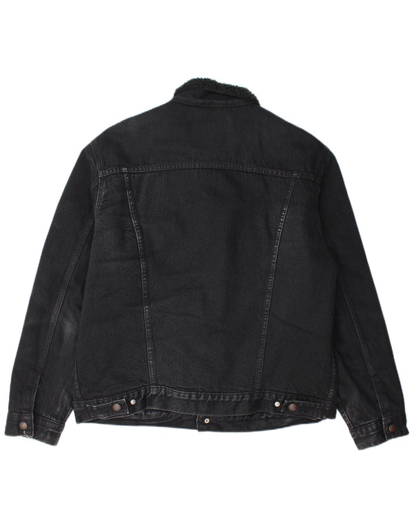 Levi's Mens Denim Sherpa Jacket UK 40 Large Black Cotton