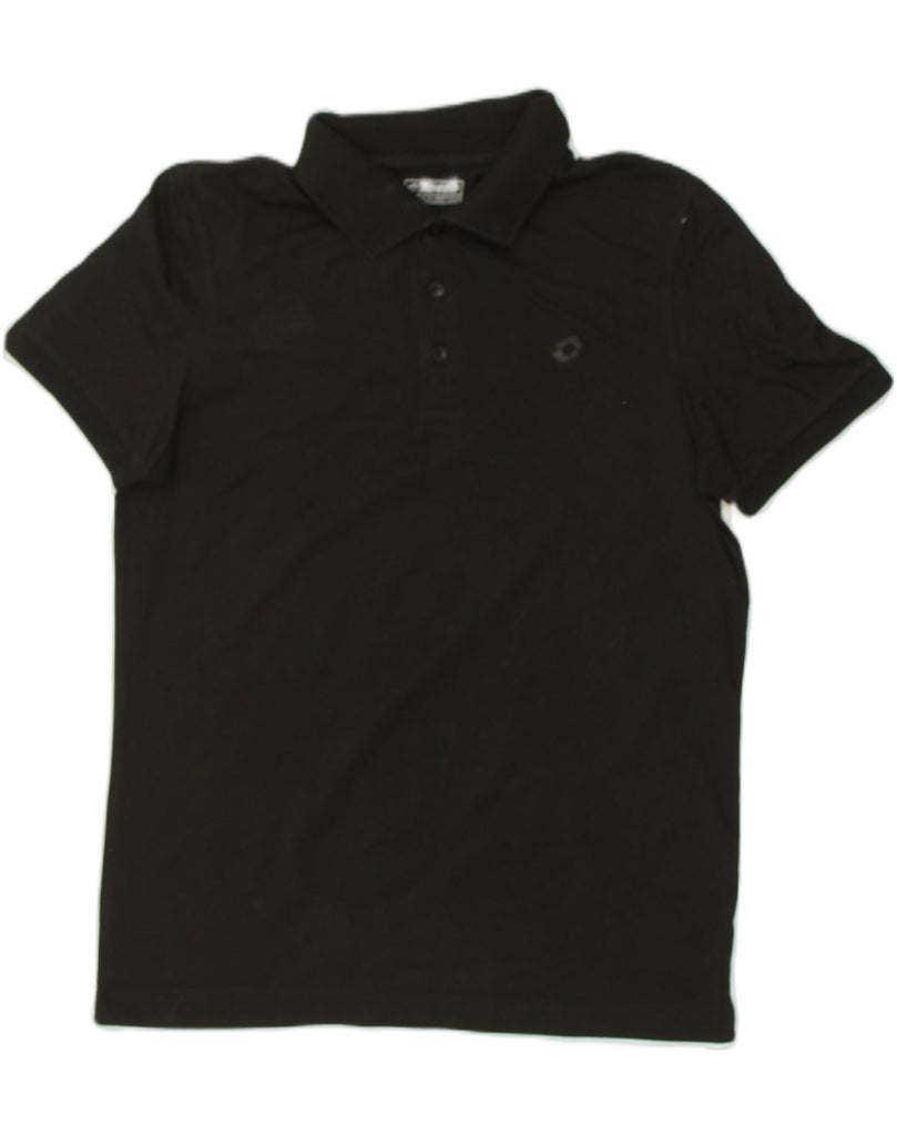 LOTTO Mens Polo Shirt Medium Black Cotton | Vintage Lotto | Thrift | Second-Hand Lotto | Used Clothing | Messina Hembry 