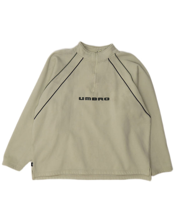 Umbro Mens Graphic Zip Fleece Jumper UK 41/43 Large Green Polyester