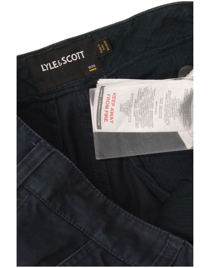 Lyle & Scott Mens Cargo Shorts W30 Medium Navy Blue Cotton