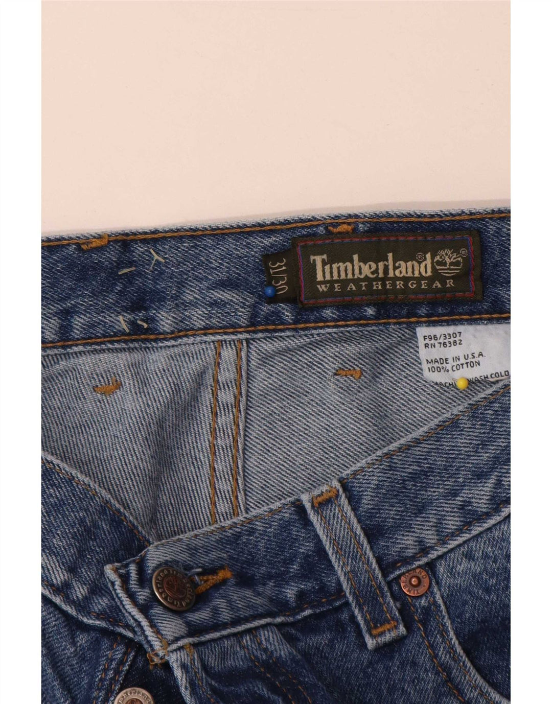 Timberland Mens Straight Jeans W31 L30 Blue Cotton