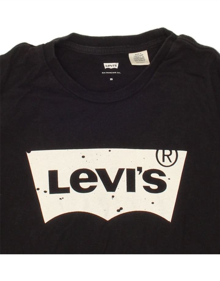 LEVI'S Mens Graphic T-Shirt Top XS Black Cotton Vintage Levi's and Second-Hand Levi's from Messina Hembry 