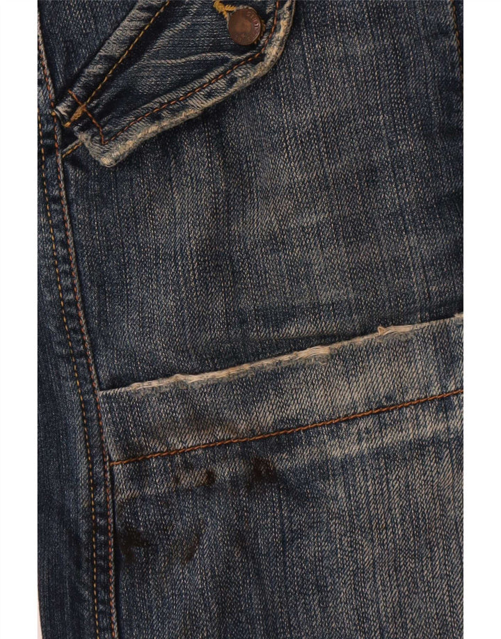 Zu Elements Mens Cargo Loose Jeans W33 L31 Navy Blue Colourblock Cotton