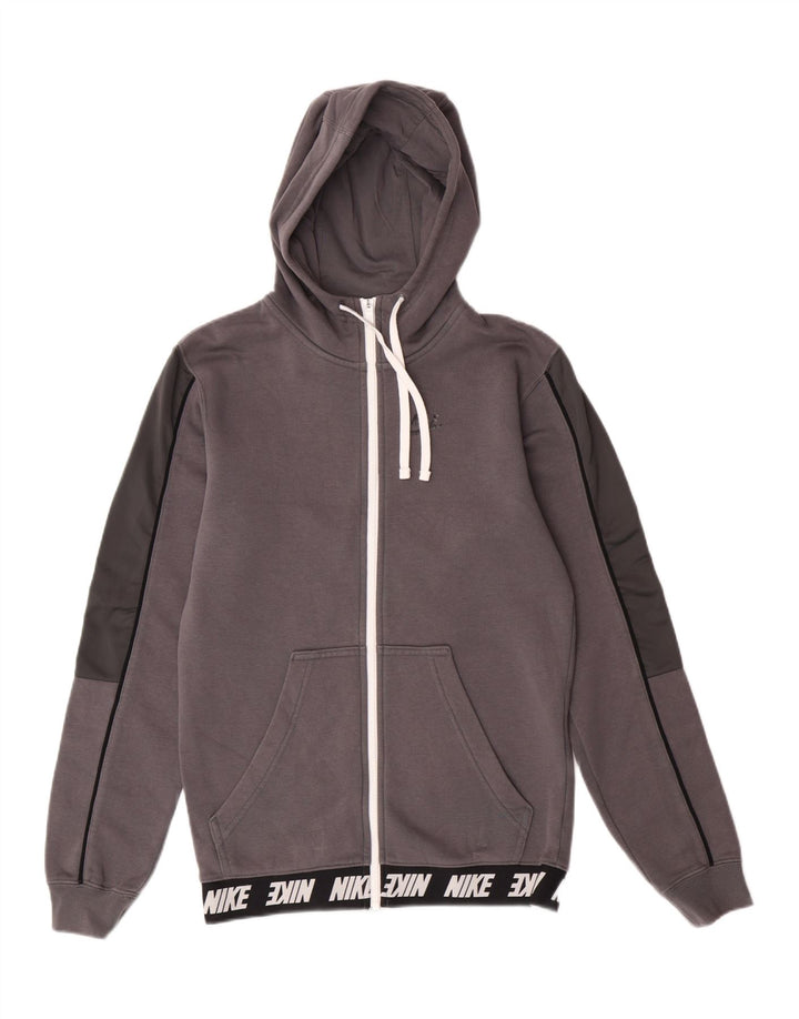NIKE Mens Graphic Zip Hoodie Sweater XS Grey Cotton Vintage Nike and Second-Hand Nike from Messina Hembry 