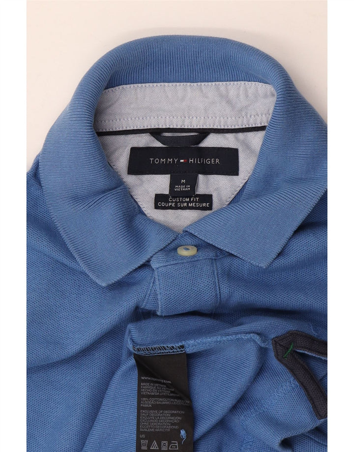 TOMMY HILFIGER Mens Custom Fit Polo Shirt Medium Blue Cotton