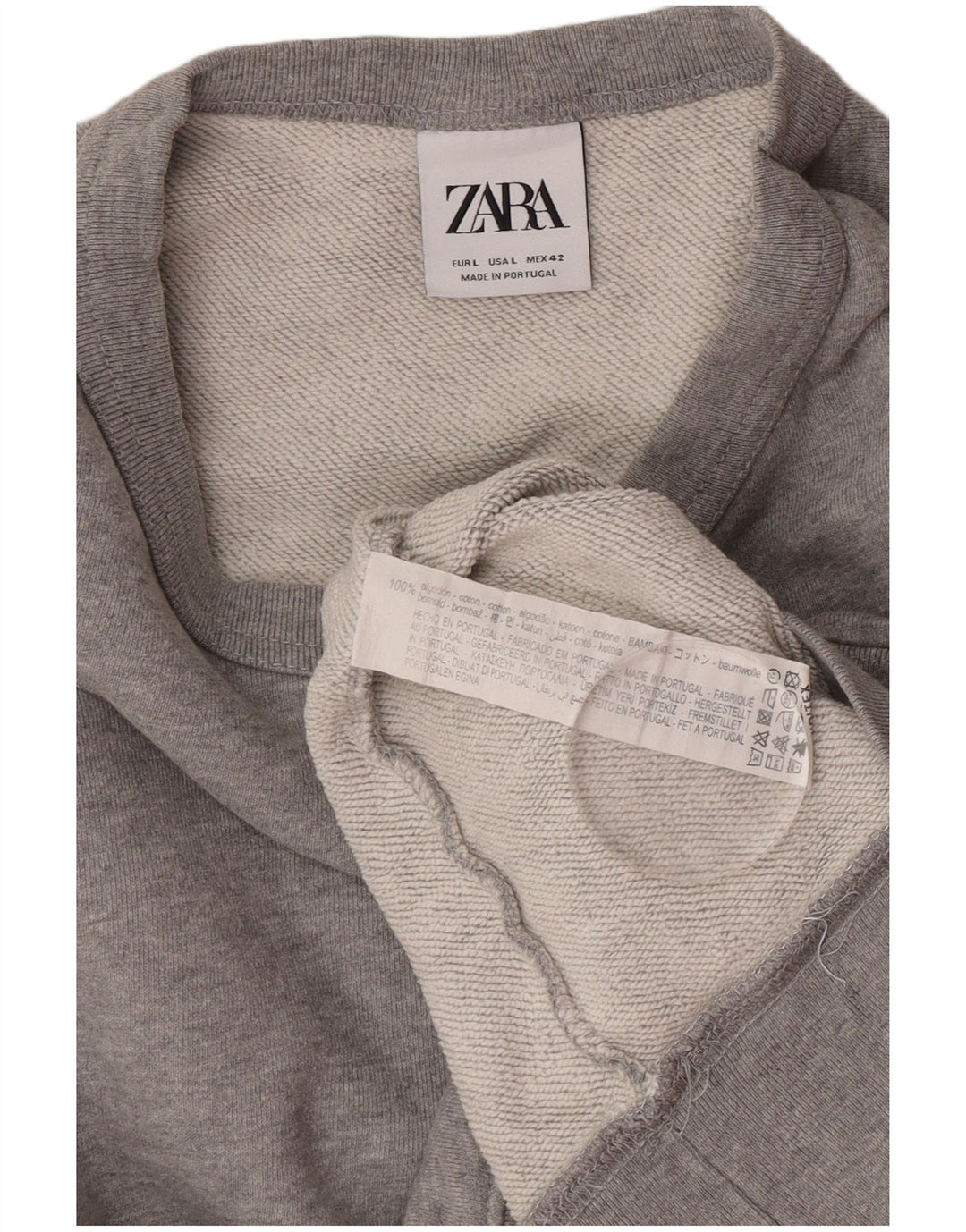 Zara Mens Sweatshirt Jumper Large Grey Cotton