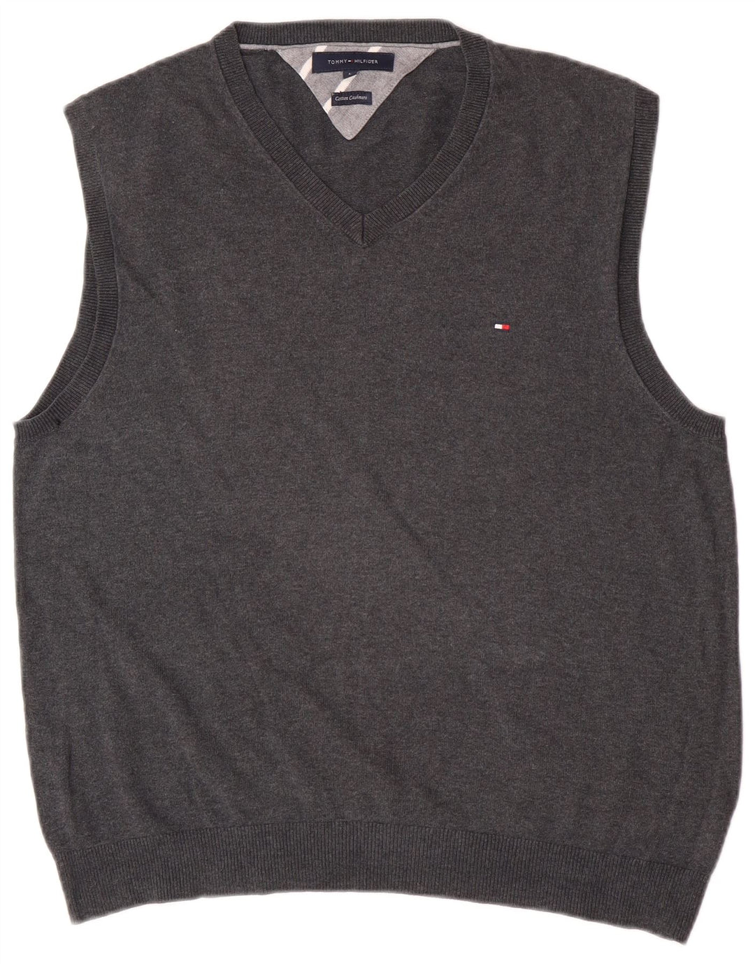 Tommy Hilfiger Mens Vest Tank Top Large Grey Cotton