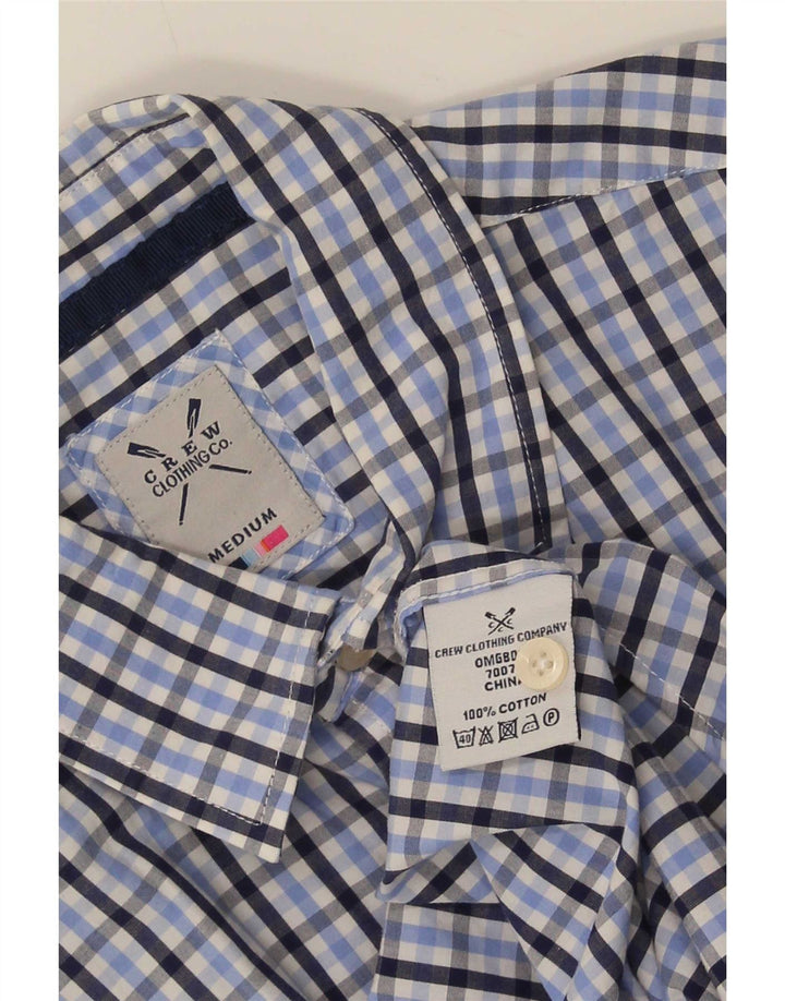 Crew Clothing Mens Short Sleeve Shirt Medium Blue Gingham Cotton