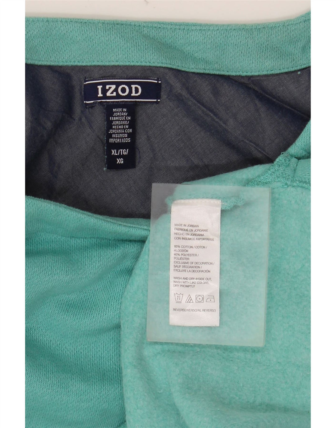 IZOD Womens Oversized Sweatshirt Jumper UK 18 XL Turquoise Cotton