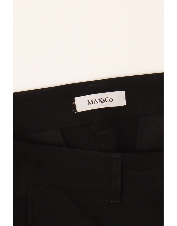 Max & Co. Womens Straight Chino Trousers W32 L30 Black