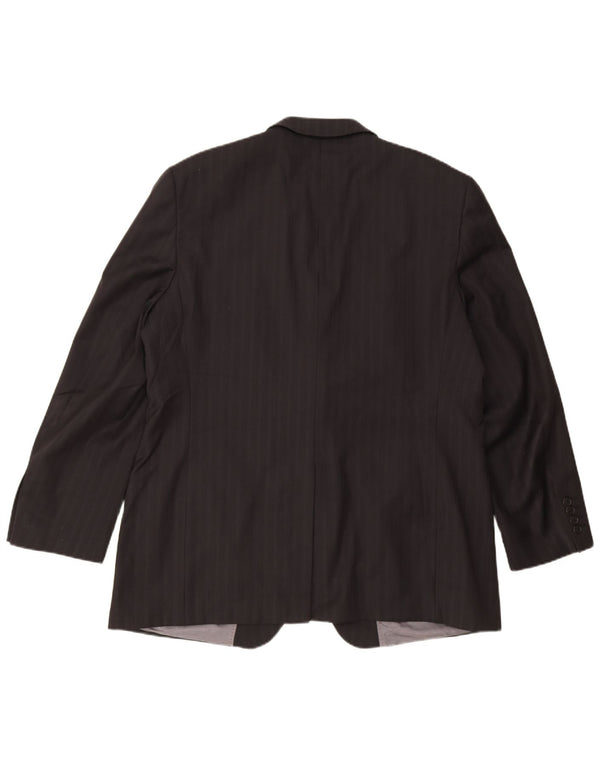 Ted Baker Mens 2 Button Blazer Jacket UK 46 3XL Black Pinstripe Wool