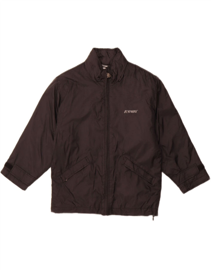 K-WAY Boys Windbreaker Jacket 10-11 Years Black Polyamide