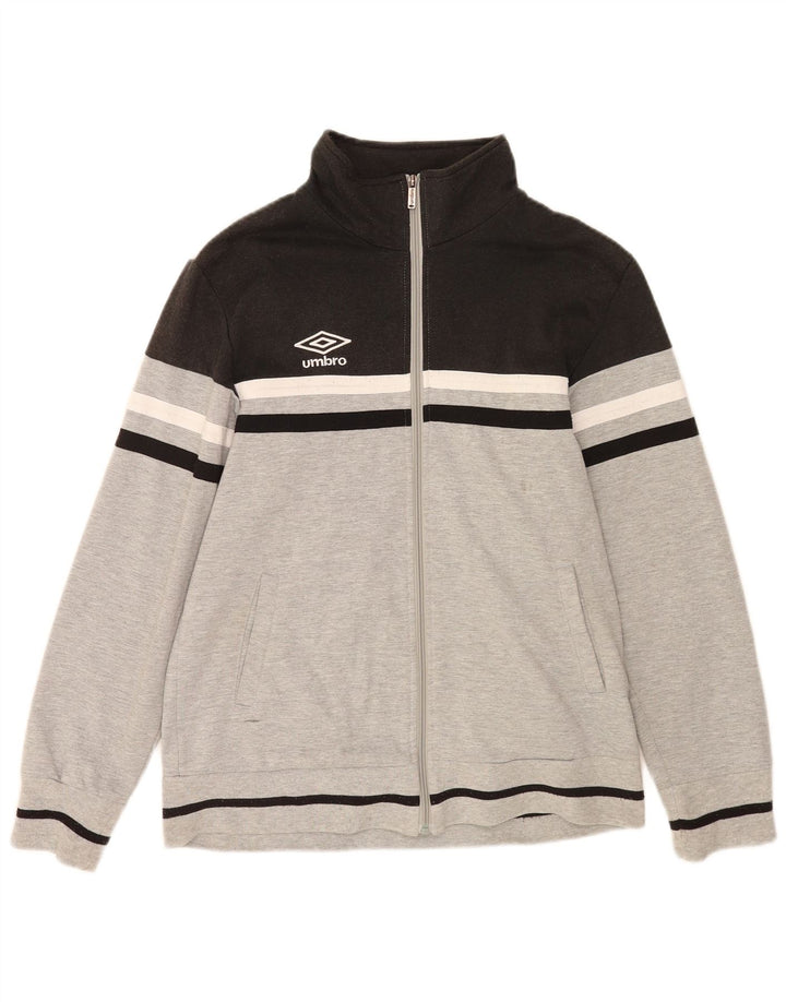 Umbro Mens Tracksuit Top Jacket Large Grey Colourblock Polyester