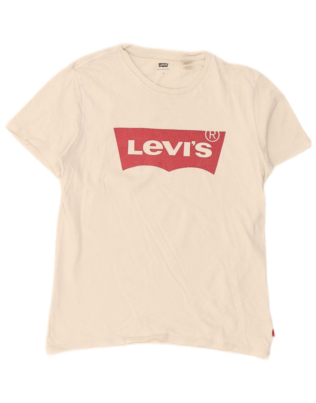 Levi's Womens Oversized Graphic T-Shirt Top UK 10 Small White
