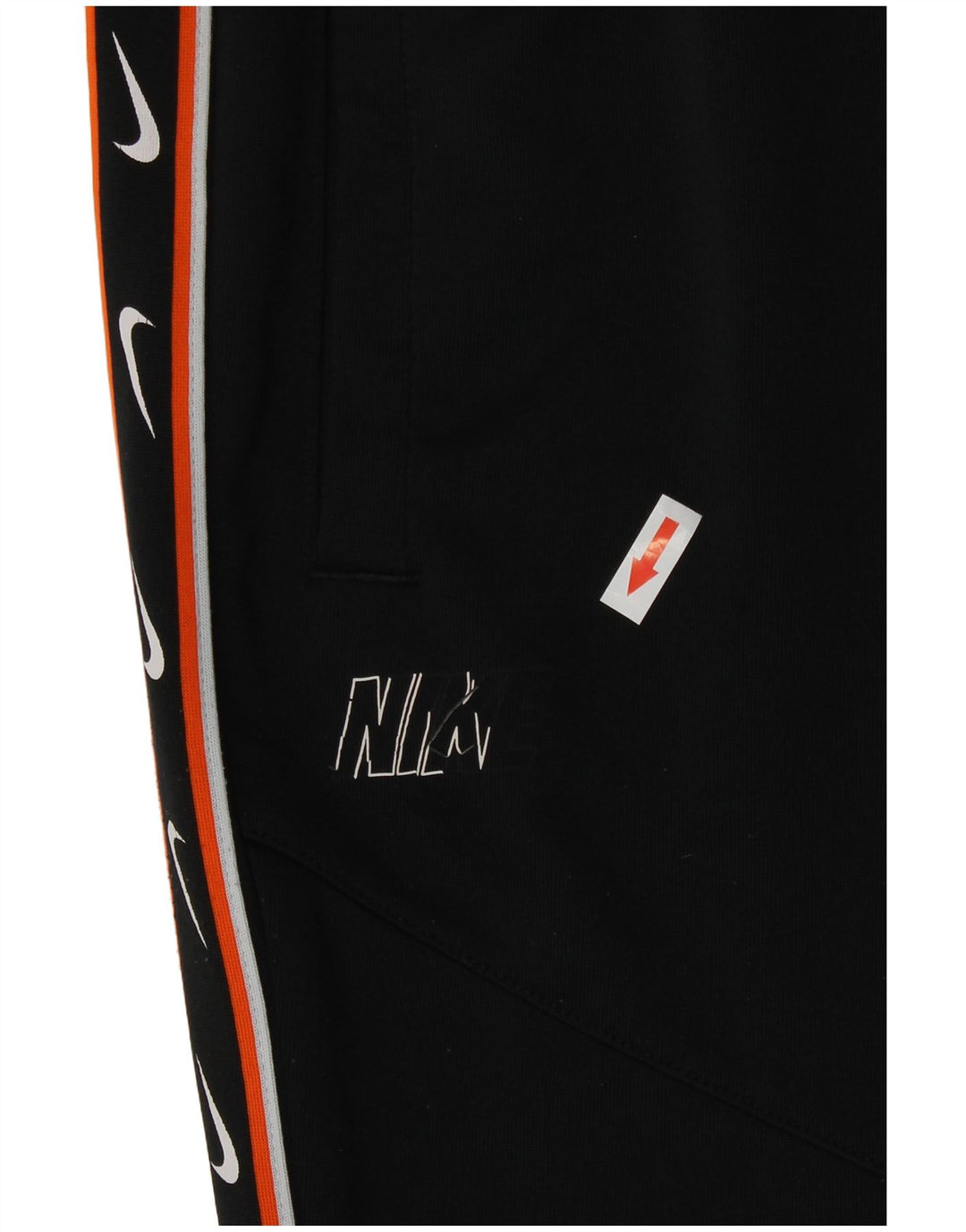 Nike Womens Graphic Tracksuit Trousers Joggers UK 14 Medium Black Polyester