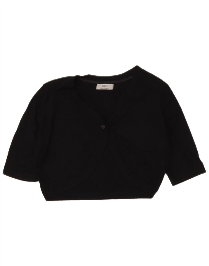 Marks & Spencer Womens Bolero Top UK 14 Medium  Black Viscose