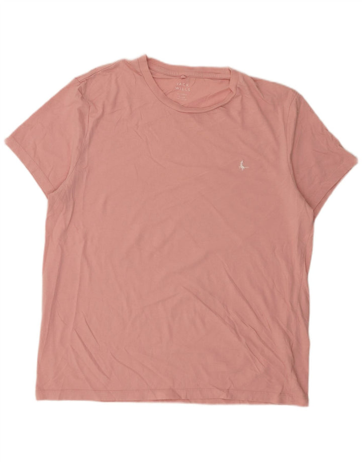 JACK WILLS Mens T-Shirt Top XL Pink Cotton