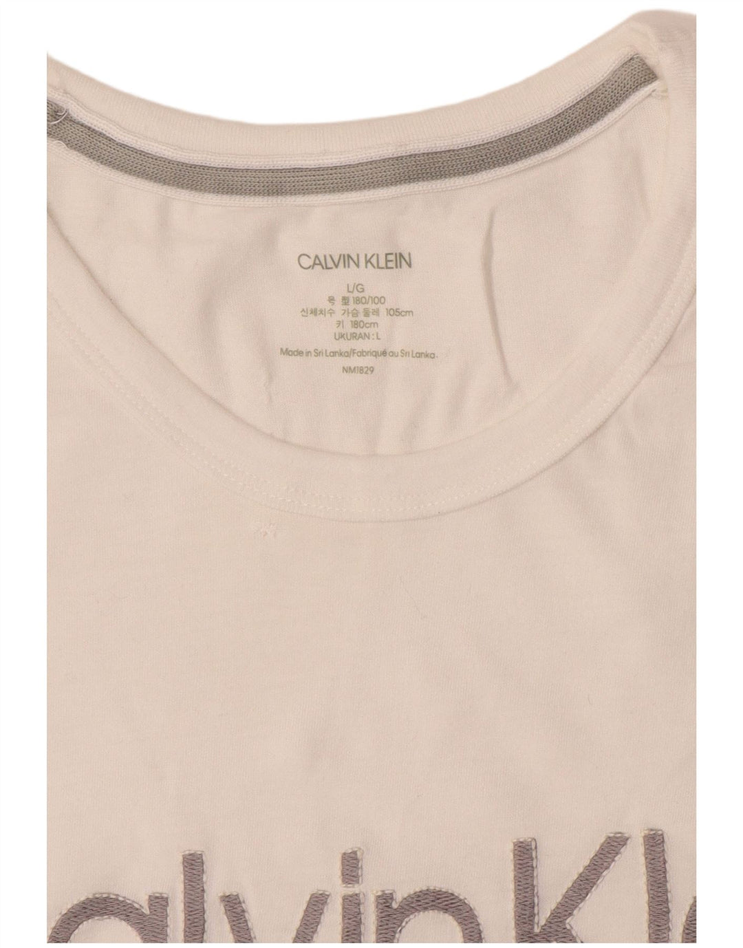 Calvin Klein Mens Graphic T-Shirt Top Large White