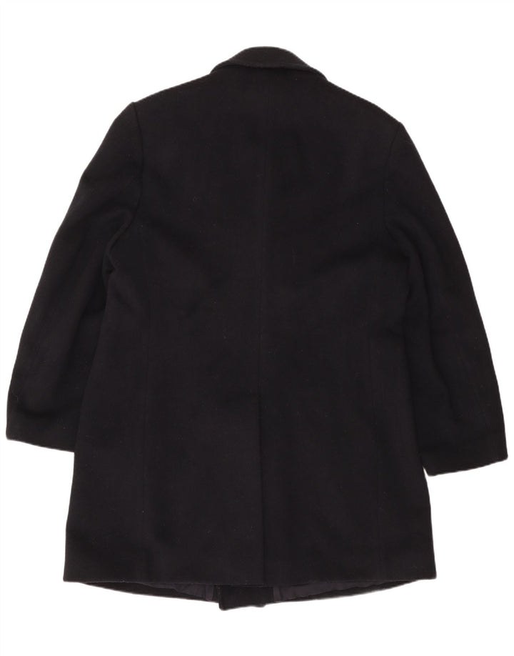 VINTAGE Mens Double Breasted Coat UK 42 XL Navy Blue Wool