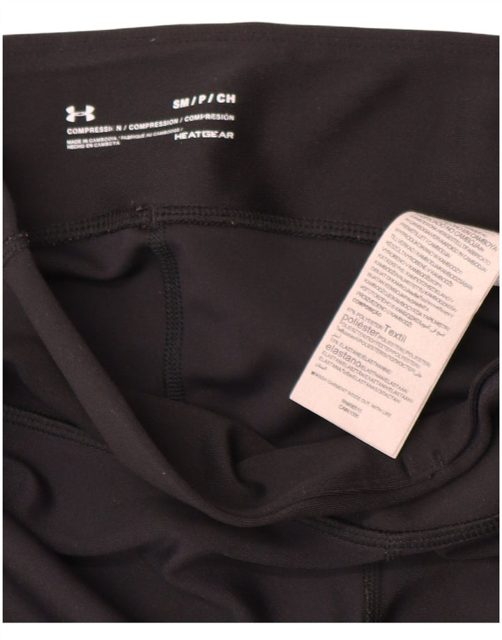 Under Armour Womens Heat Gear Graphic Leggings UK 8 Small Black Polyester