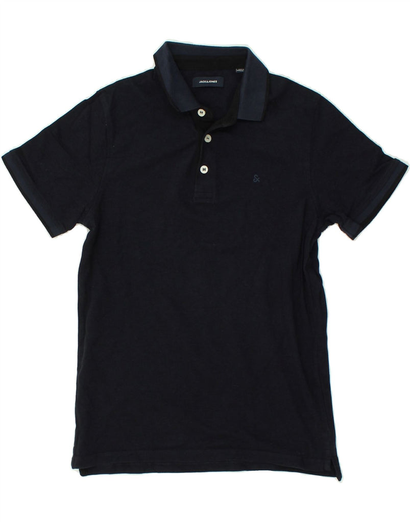 JACK & JONES Mens Polo Shirt Medium Navy Blue Cotton | Vintage Jack & Jones | Thrift | Second-Hand Jack & Jones | Used Clothing | Messina Hembry 