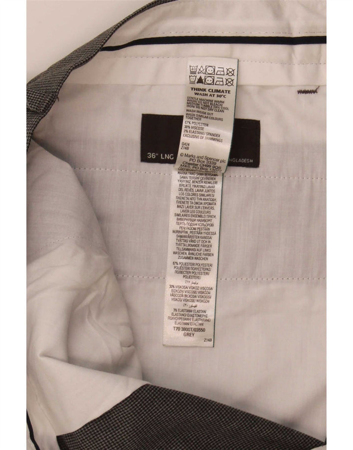 Marks & Spencer Mens Slim Suit Trousers W36 L33 Grey