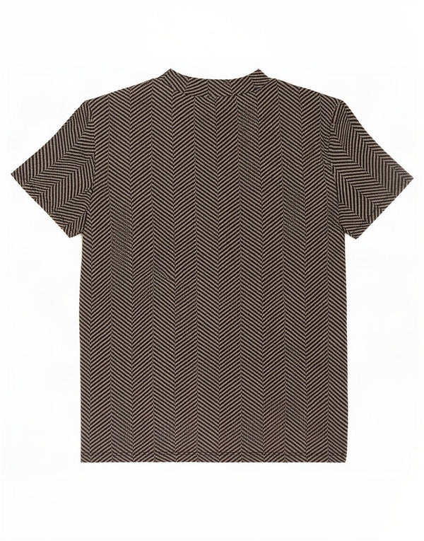 Zara Womens Trafaluc T-Shirt Top UK 12 Medium Black Herringbone