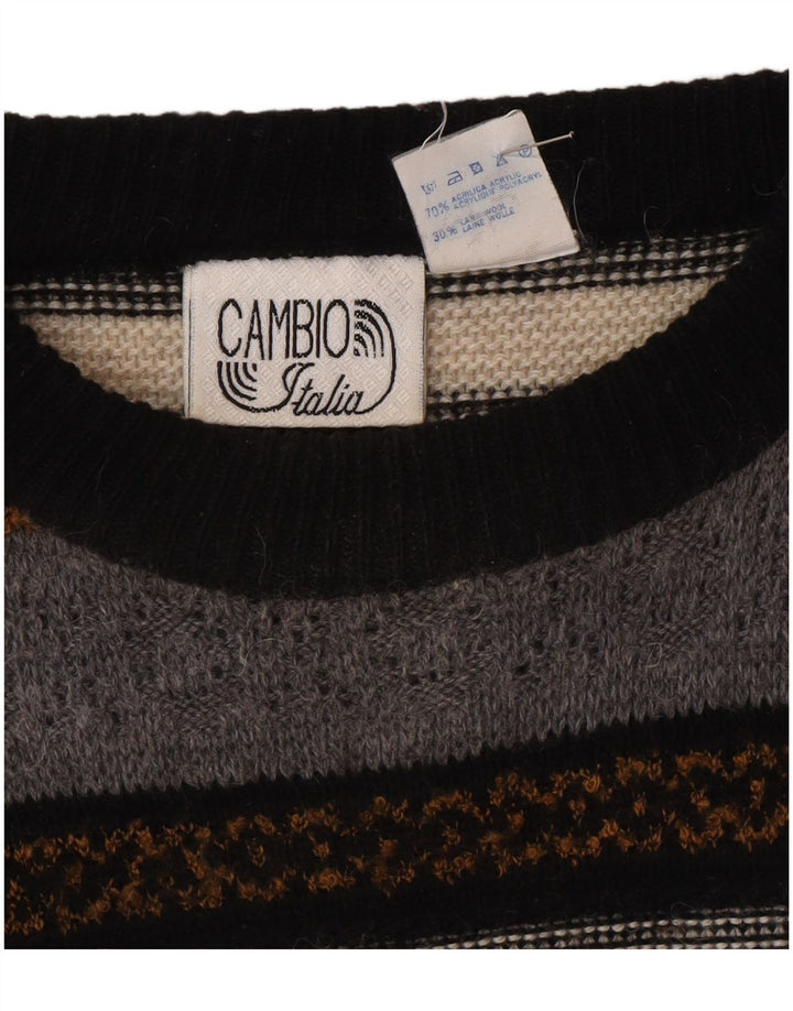 Cambio Mens Crew Neck Jumper Sweater IT 56 2XL Multicoloured Striped