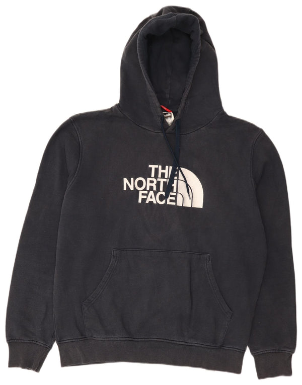 The North Face Mens Graphic Hoodie Jumper Large Navy Blue Cotton