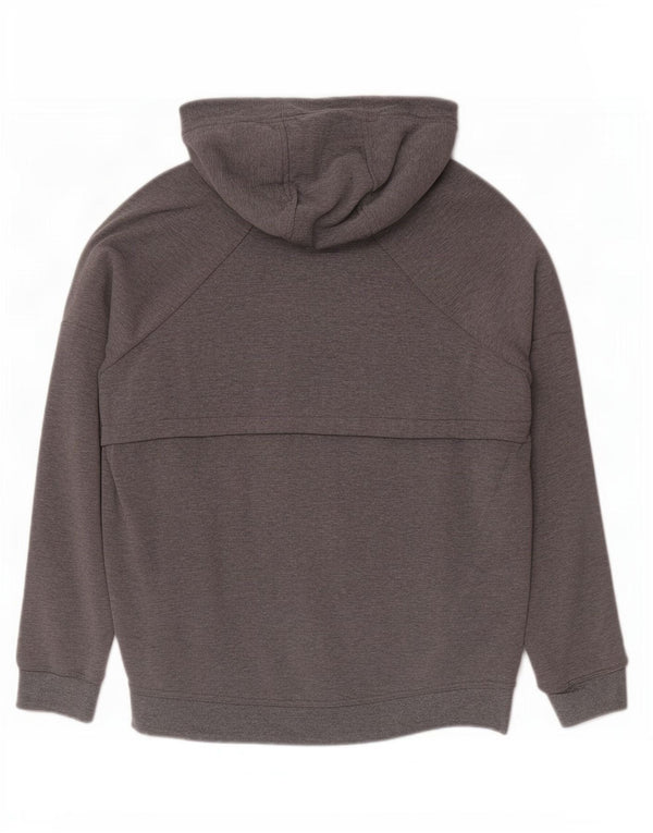 Nike Womens Hoodie Jumper UK 10 Small Grey Flecked Cotton