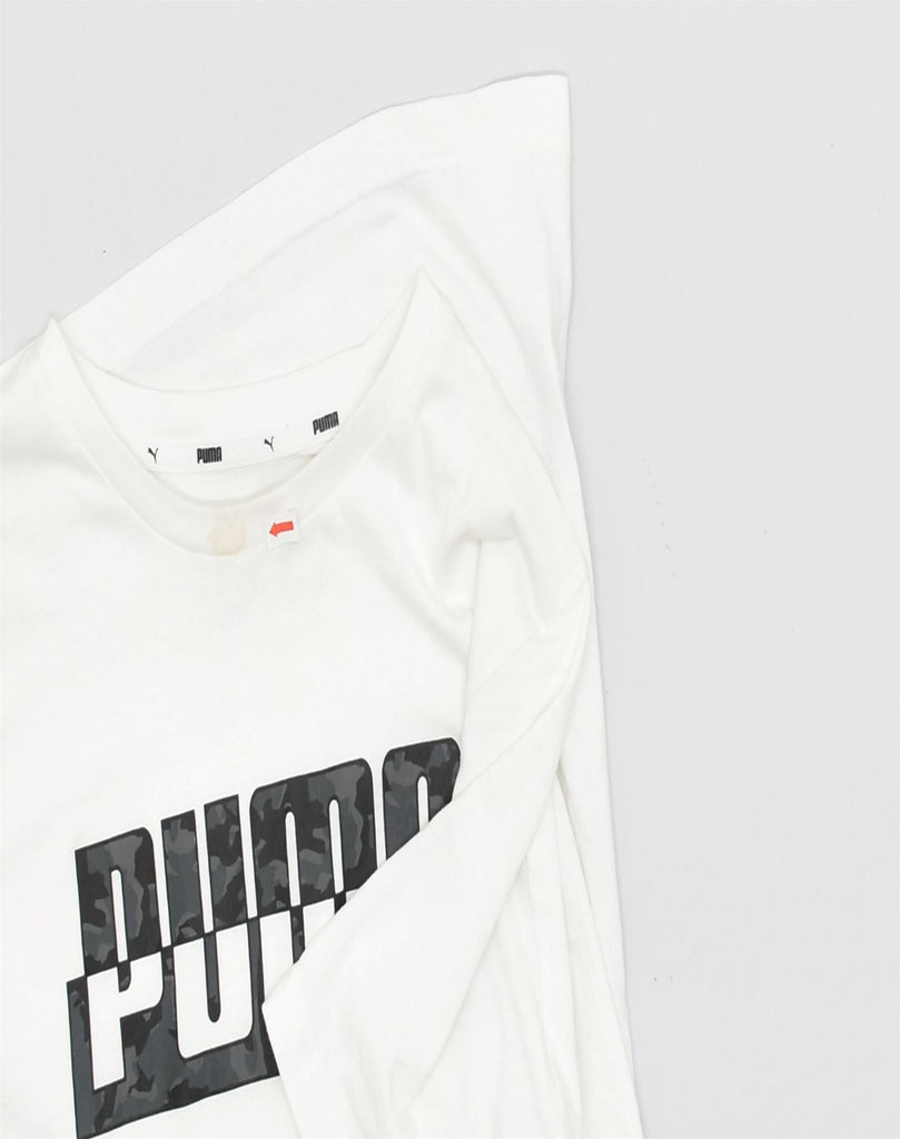 PUMA Mens Graphic T-Shirt Top Large White Cotton | Vintage | Thrift | Second-Hand | Used Clothing | Messina Hembry 