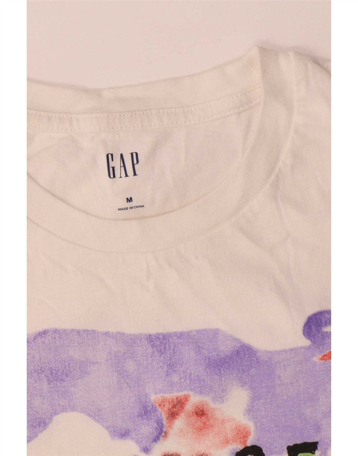 Gap Mens Graphic T-Shirt Top Medium White Cotton