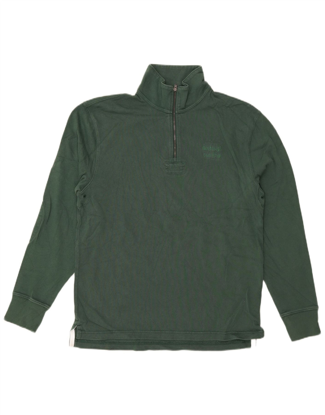 J. Crew Mens Zip Neck Sweatshirt Jumper Small Green Cotton