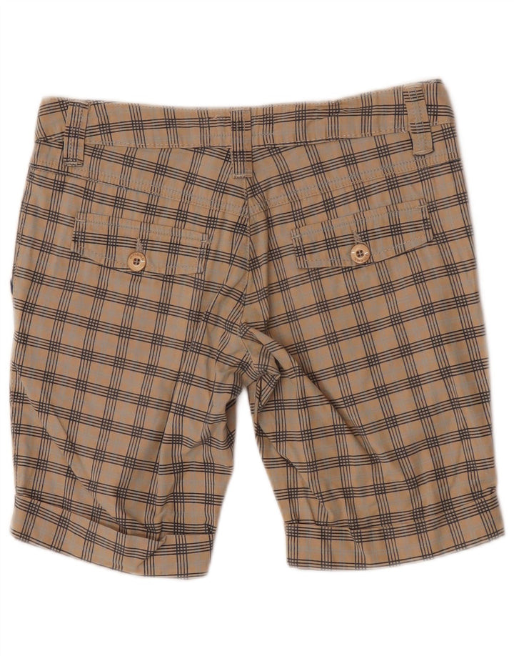 O'Neill Womens Chino Shorts W27 Small Beige Check Cotton