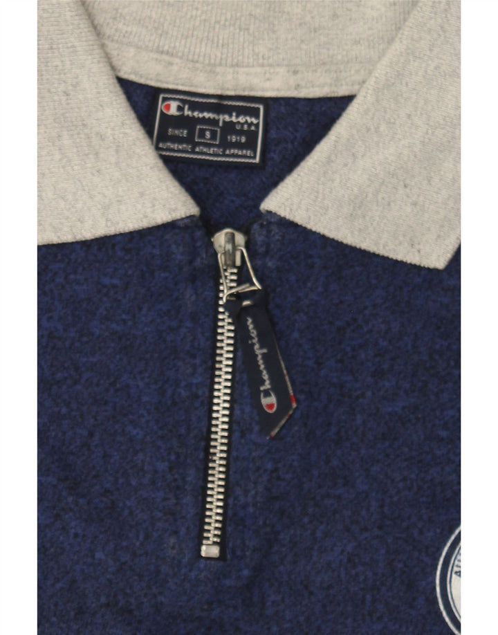 CHAMPION Mens Polo Shirt Small Navy Blue Colourblock Cotton Vintage Champion and Second-Hand Champion from Messina Hembry 