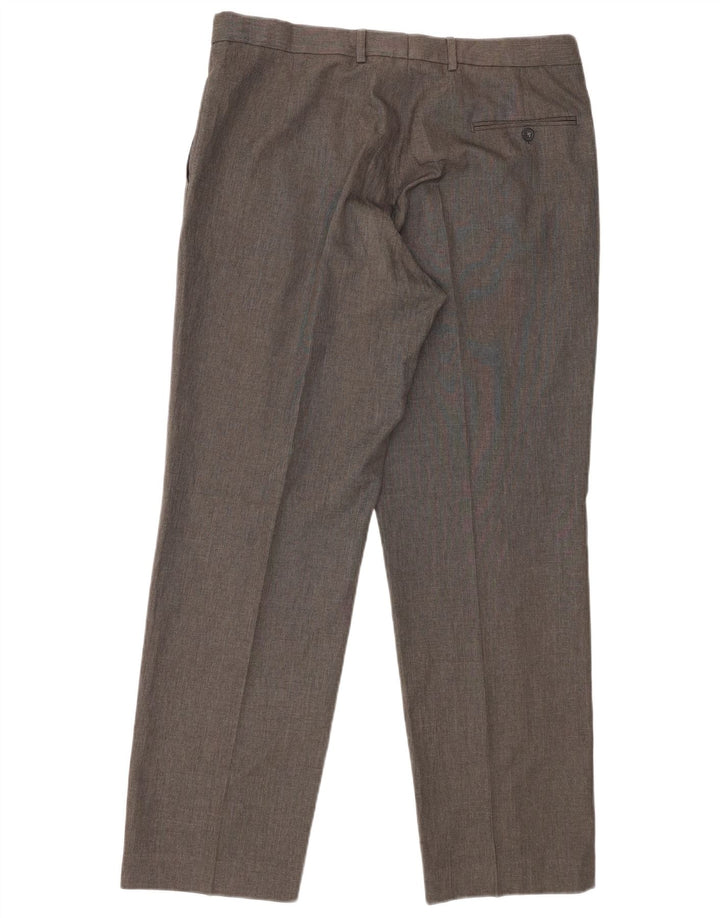 Marks & Spencer Mens Regular Fit Suit Trousers W36 L31 Grey Polyester