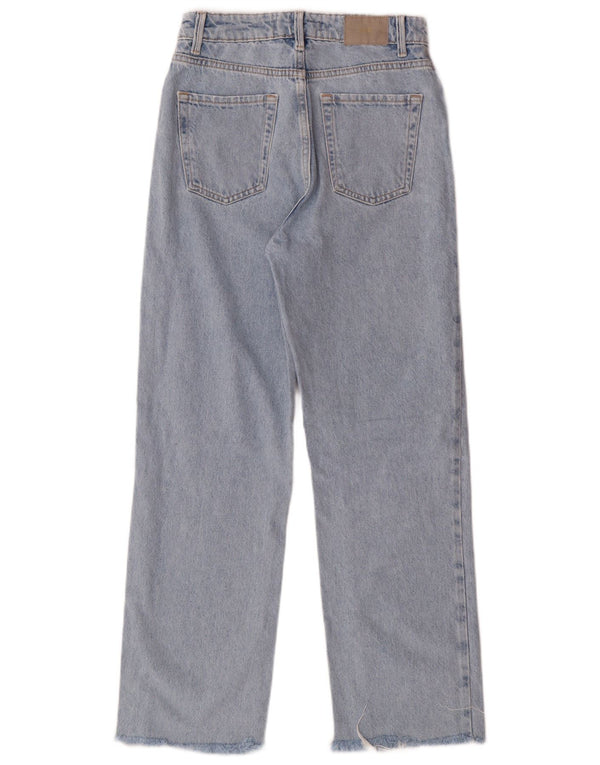 Zara Womens High Waist Straight Jeans EU 34 2XS W24 L27 Blue Cotton Classic
