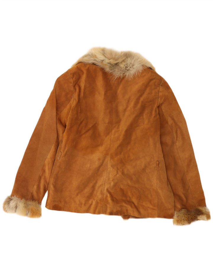 Conbipel Womens Suede Jacket IT 48 XL Beige Leather