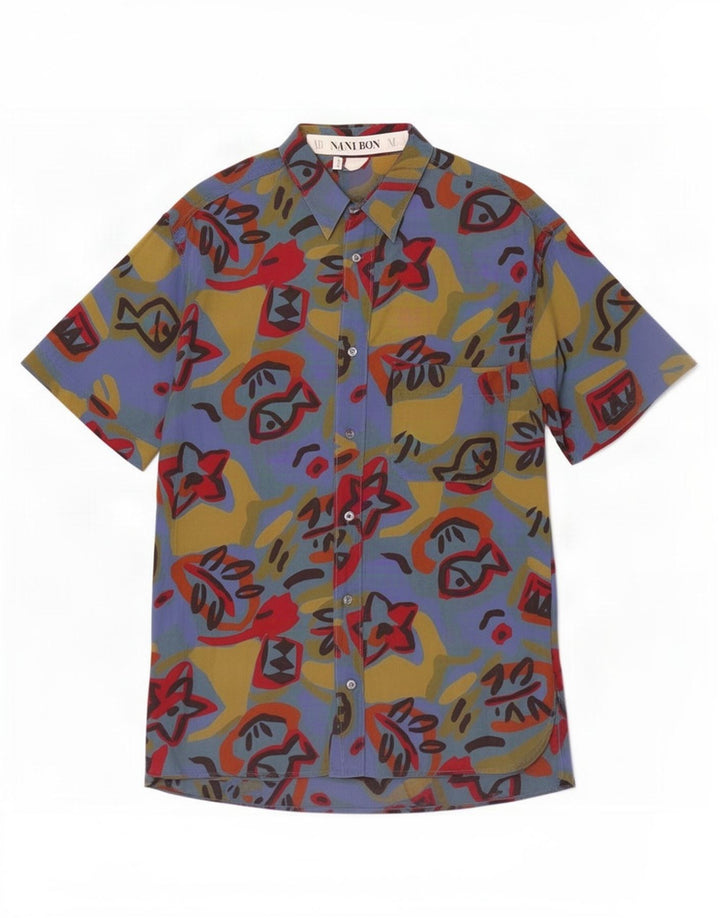 NANI BON Mens Abstract Pattern Shirt Size 38 15 Medium Multicoloured