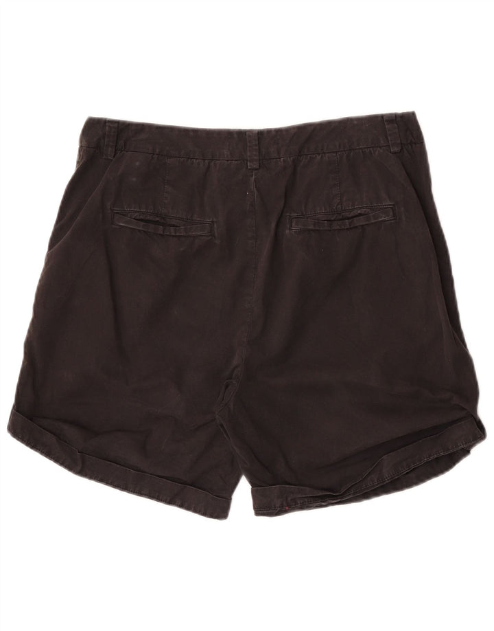 Marks & Spencer Womens Chino Shorts UK 12 Medium W30  Black Cotton