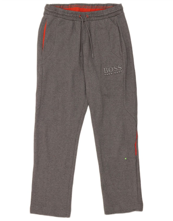Hugo Boss Mens Graphic Tracksuit Trousers Medium Grey Cotton