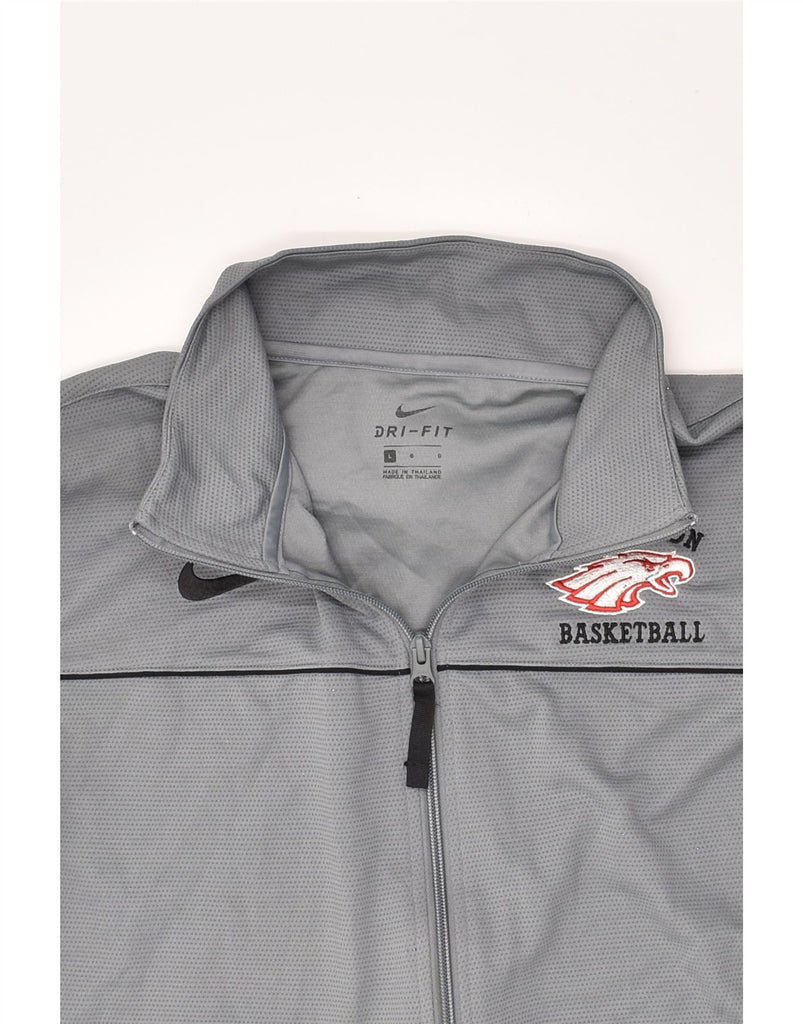 NIKE Mens Dri Fit Tracksuit Top Jacket Large Grey Polyester | Vintage Nike | Thrift | Second-Hand Nike | Used Clothing | Messina Hembry 