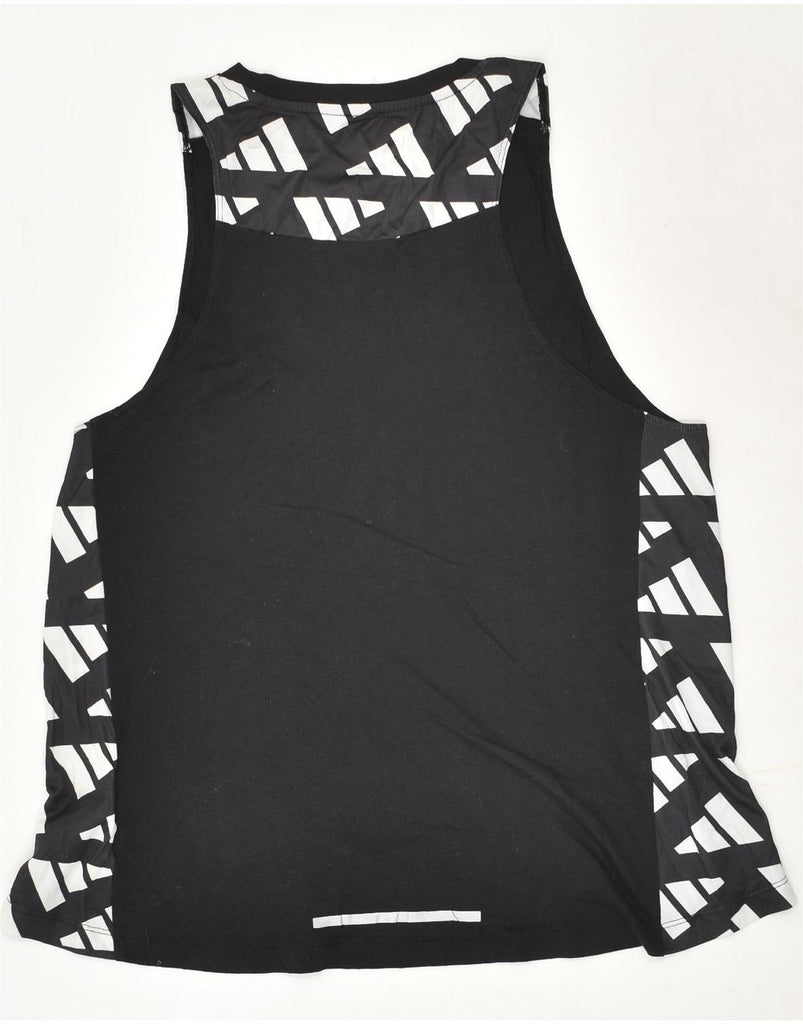 ADIDAS Womens Graphic Vest Top UK 10 Small Black Cotton | Vintage Adidas | Thrift | Second-Hand Adidas | Used Clothing | Messina Hembry 