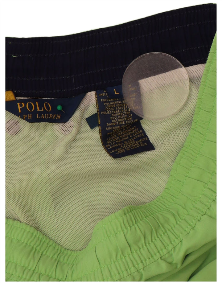 POLO RALPH LAUREN Mens Swimming Shorts Large  Green Nylon