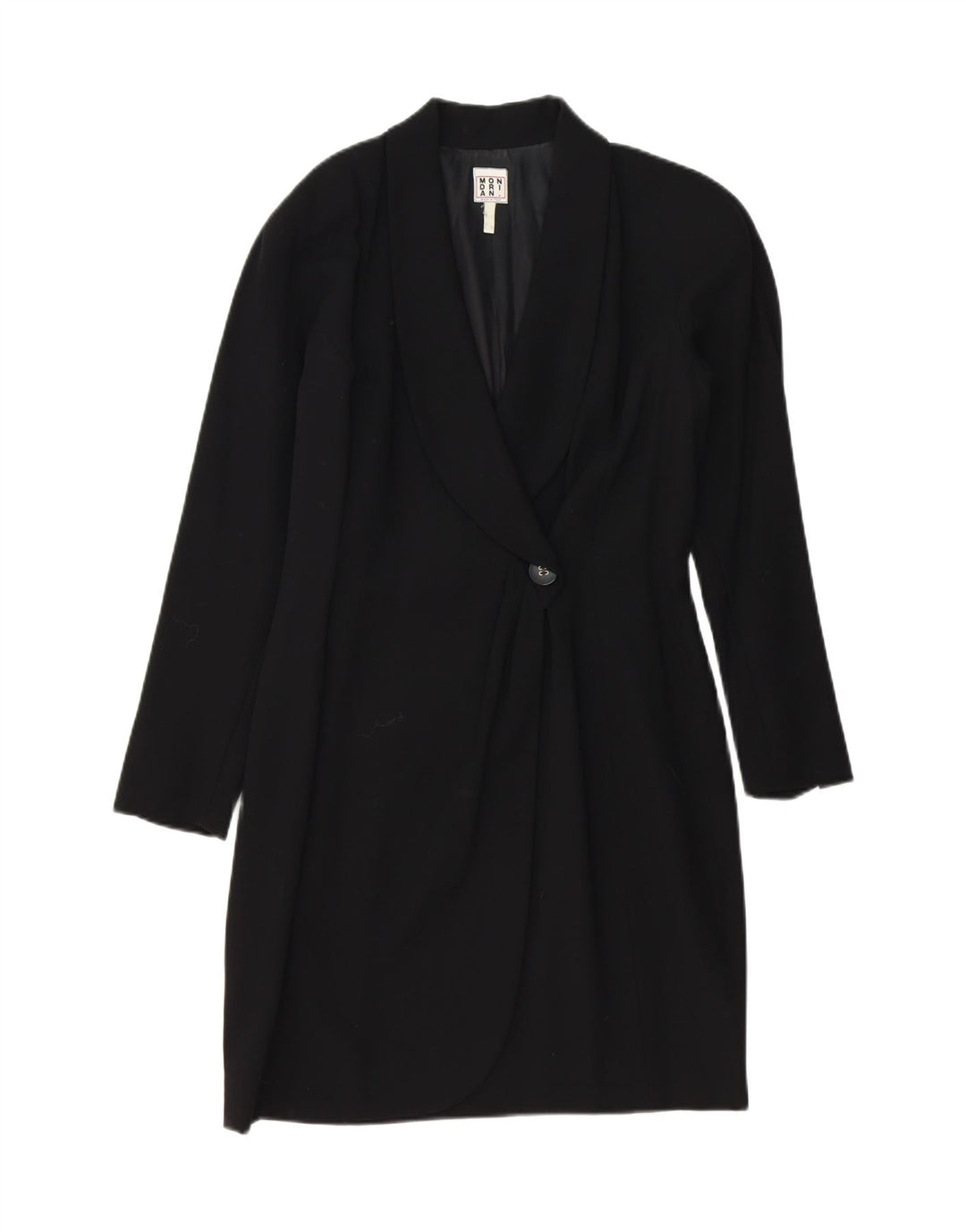 MONDRIAN Womens Longline 1 Button Blazer Jacket UK 14 Medium Black