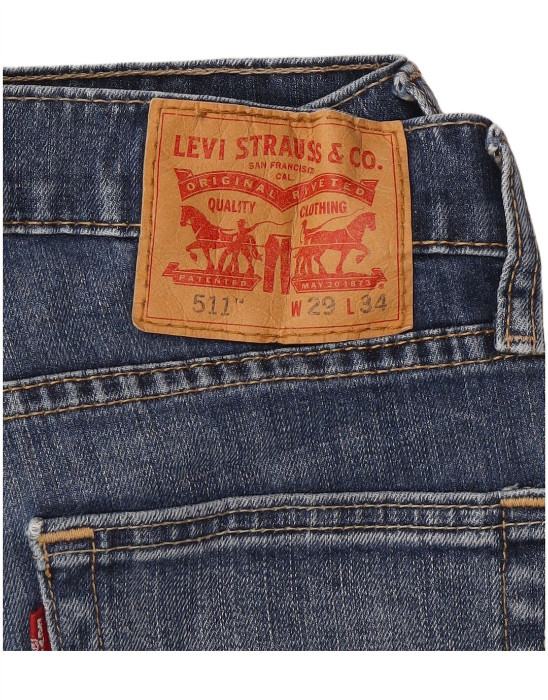 LEVI'S Mens 511 Slim Jeans W29 L34 Blue Cotton